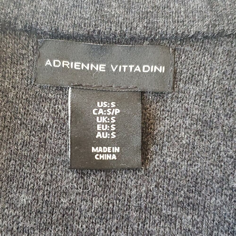 Adrienne Vittadini Black Charcoal Knit Wool Asymmetric Zip Moto Jacket SZ S - Picture 2 of 9
